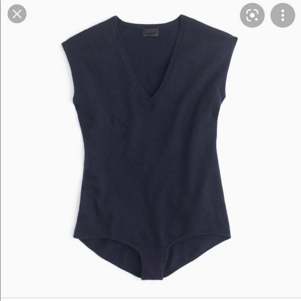 J. Crew Collection Cap Sleeve Italian Featherweight Cashmere Bodysuit Top